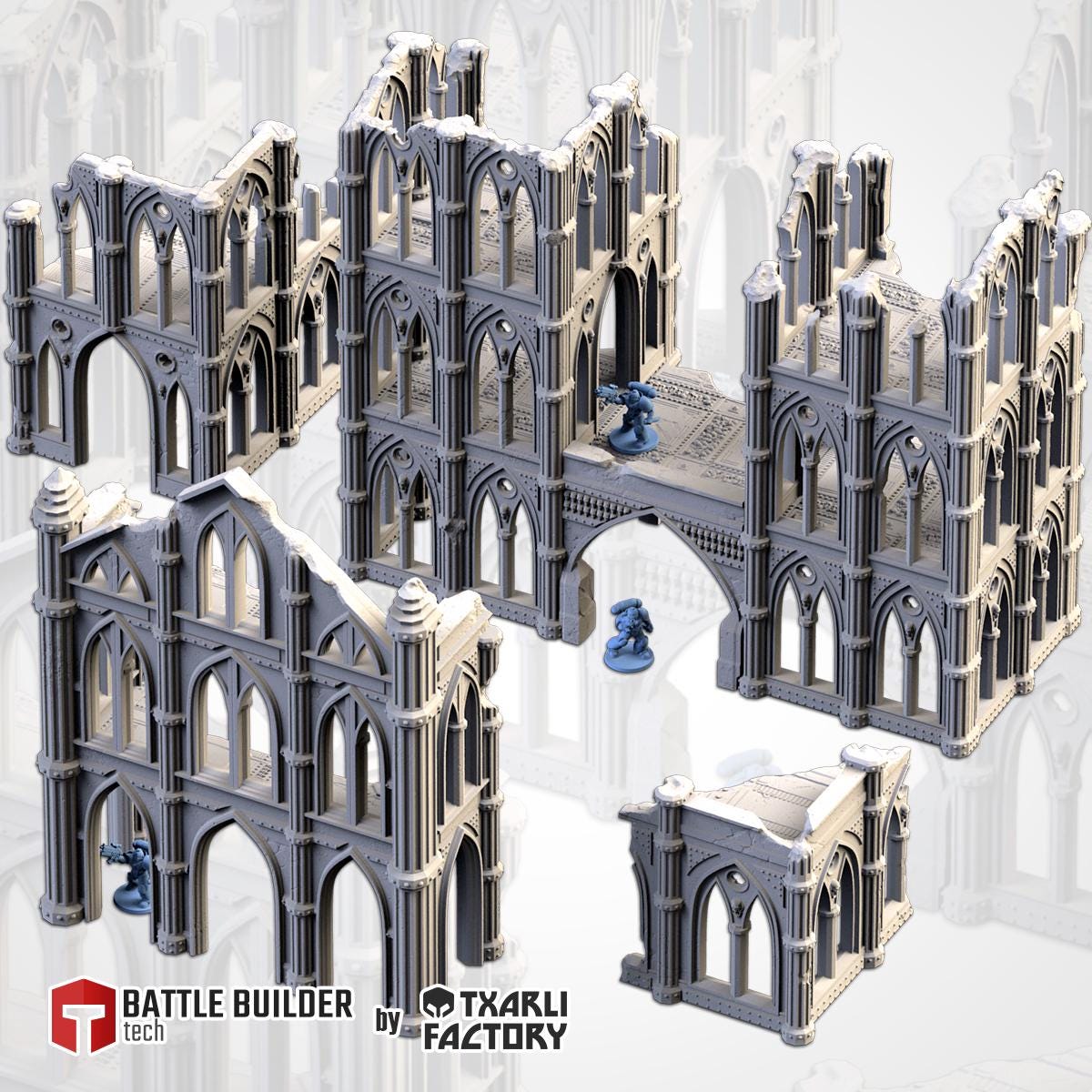 Cathedral Ruins - Closed or Open Options - Modular Terrain {By TXARLIFACTORY}