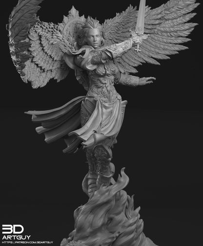Archangel Warrior Priestess Nun Attack Pose Wargaming Miniature {by 3dArtGuy}