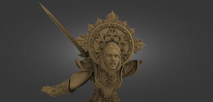 Archangel Warrior Priestess Nun Attack Pose Wargaming Miniature {by 3dArtGuy}