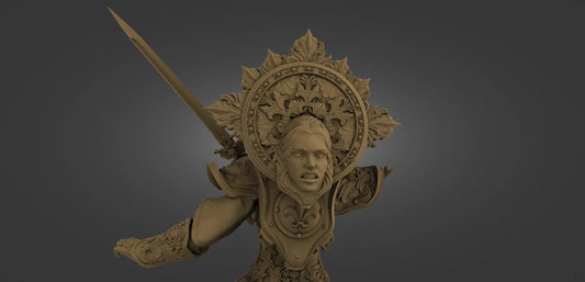 Archangel Warrior Priestess Nun Attack Pose Wargaming Miniature {by 3dArtGuy}
