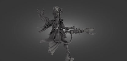 Grimdark Fire-Elf Miniature With Blast Effect! 32mm 50mm 100mm 150mm