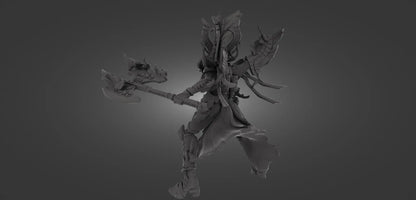 Grimdark Fire-Elf Miniature With Blast Effect! 32mm 50mm 100mm 150mm