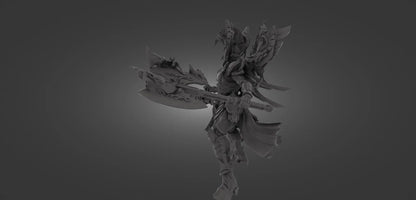Grimdark Fire-Elf Miniature With Blast Effect! 32mm 50mm 100mm 150mm