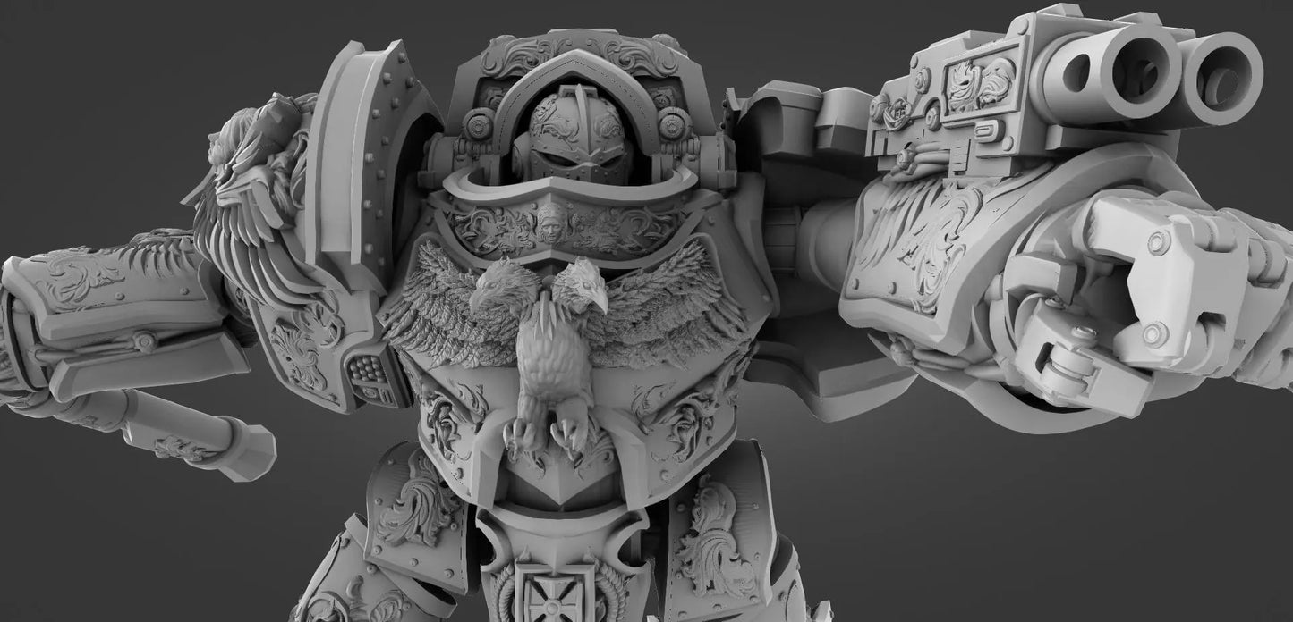 New! Golden Mech Grimdark Miniature Shooting w/ Lance 38mm 50mm 75mm 100mm