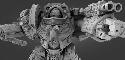 New! Golden Mech Grimdark Miniature Shooting w/ Lance 38mm 50mm 75mm 100mm