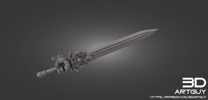 Loyalist Commander GrimDark Miniature W/ Cape and 2 Posable Swords