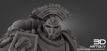 Loyalist Commander GrimDark Miniature W/ Cape and 2 Posable Swords