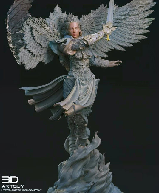 Archangel Warrior Priestess Nun Attack Pose Wargaming Miniature {by 3dArtGuy}