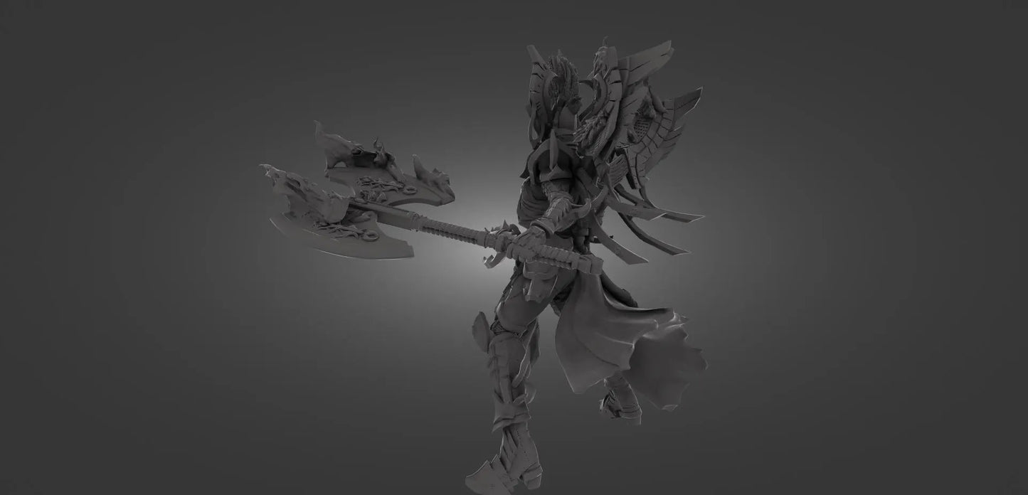 Grimdark Fire-Elf Miniature With Blast Effect! 32mm 50mm 100mm 150mm