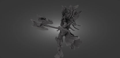 Grimdark Fire-Elf Miniature With Blast Effect! 32mm 50mm 100mm 150mm