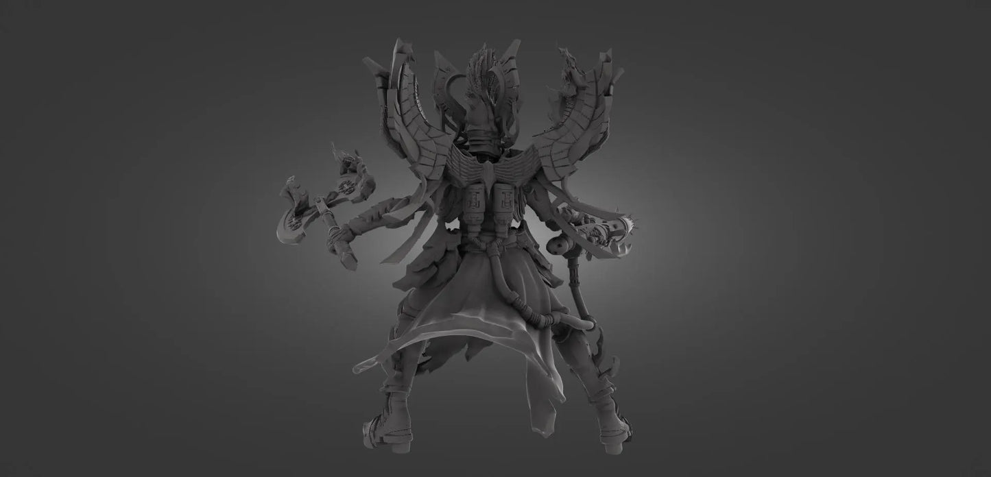 Grimdark Fire-Elf Miniature With Blast Effect! 32mm 50mm 100mm 150mm