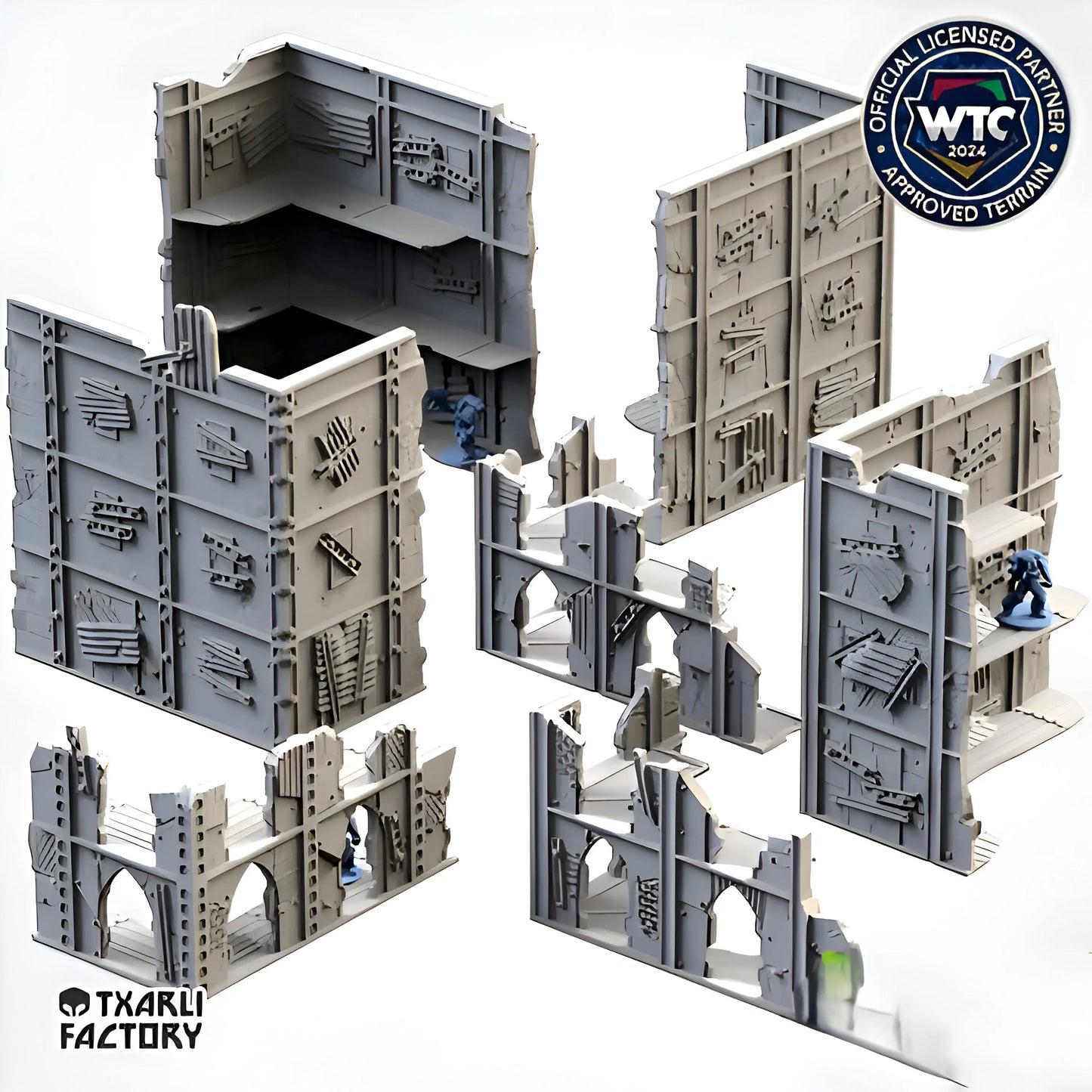 Post Apocalyptic Ruined WTC Terrain Short Set or Pieces {By TxarliFactory}