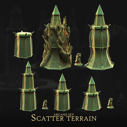 Arcane Set – Floating Islands | 3DHexes 3D Printed Tabletop Terrain (28-32mm) - image 1