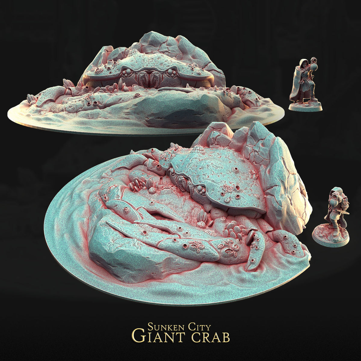 Giant Crab – Sunken City | 3DHexes 3D Printed Tabletop Terrain (28-32mm) - image 2