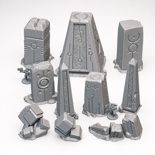 Xenos Monoliths – Txarli Factory 3D Printed Tabletop Terrain (28-32mm) - image 1