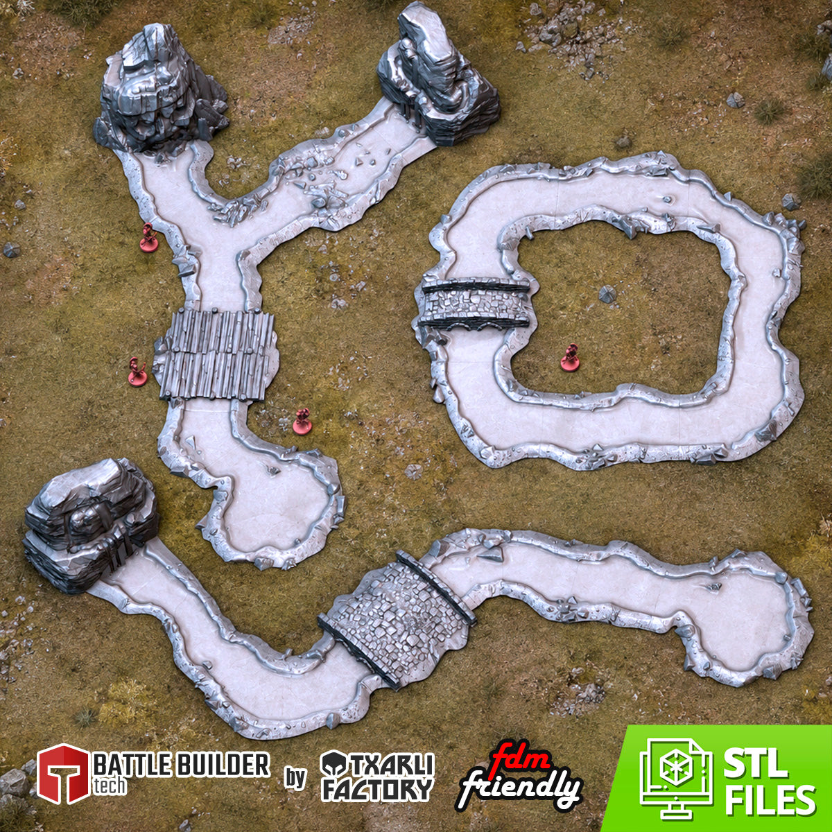 Classic Modular River – Txarli Factory 3D Printed Tabletop Terrain (28-32mm) - image 3