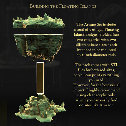 Arcane Set – Floating Islands | 3DHexes 3D Printed Tabletop Terrain (28-32mm) - image 4