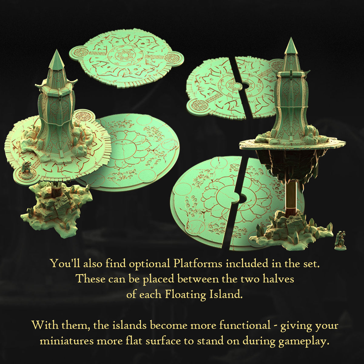 Arcane Set – Floating Islands | 3DHexes 3D Printed Tabletop Terrain (28-32mm) - image 5