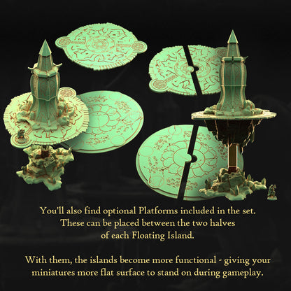 Arcane Set – Floating Islands | 3DHexes 3D Printed Tabletop Terrain (28-32mm) - image 5