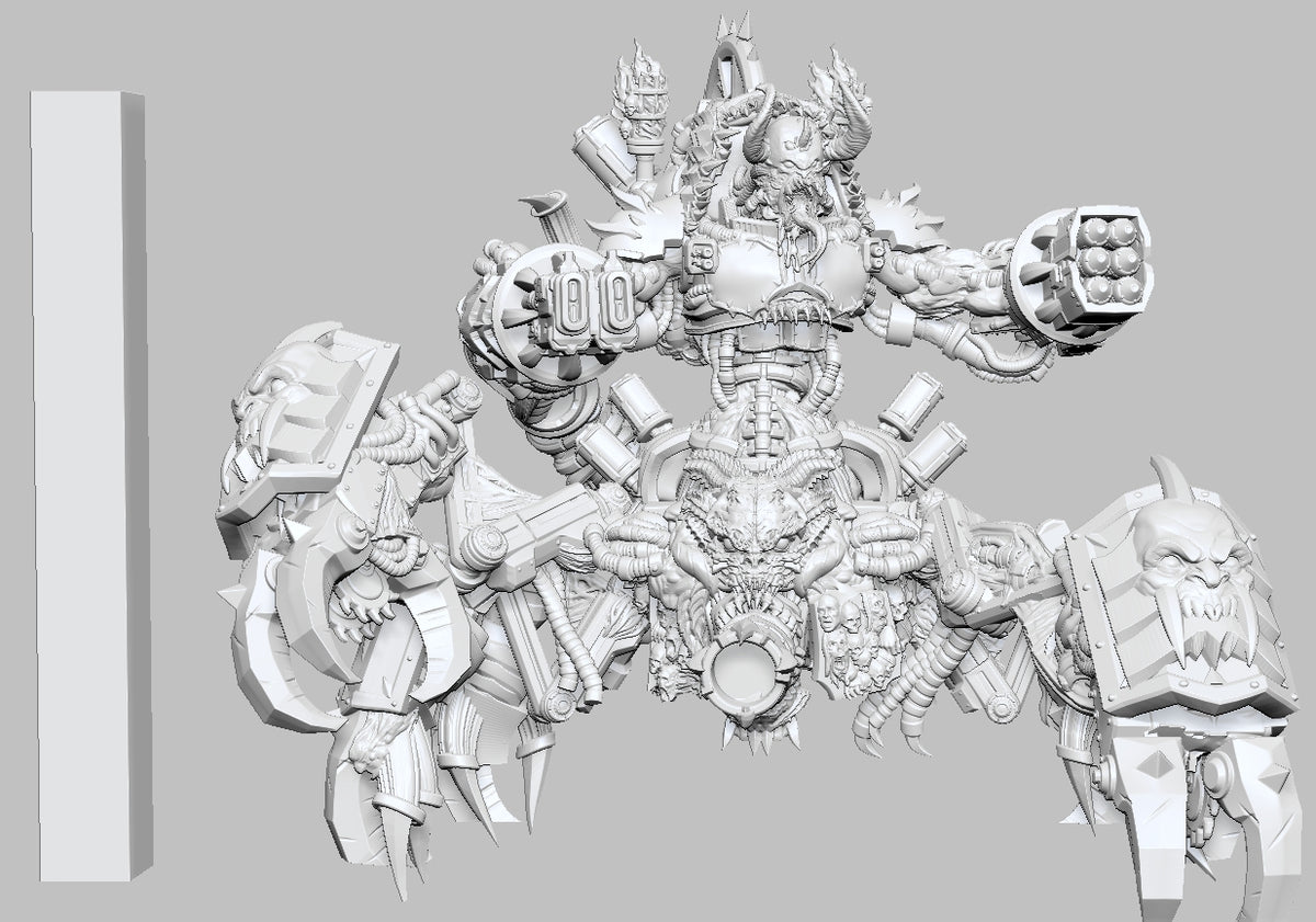 Infernal Crab Engine shown with a size reference