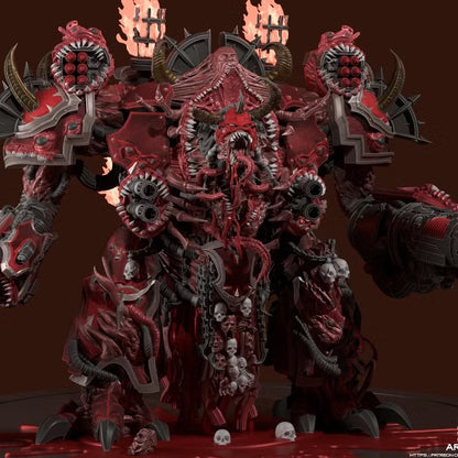 Painted front view of the Monstrous Mech miniature