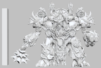 Monstrous Mech miniature shown with a scale reference