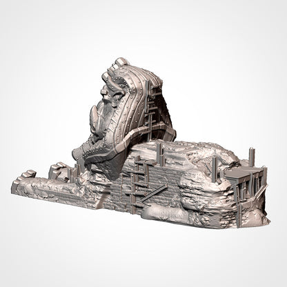 Rear view of Ork sphinx scatter terrain