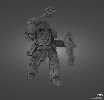 GrimKnight Miniature Ranged & Melee Parts Included Wargaming Proxy {By 3DArtguy)