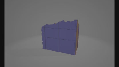 Foldable Simple Terrain 2 Floors, C Shape, 1 Floor- | Flat Storage | Pariah Nexus or WTC Terrain Option Set {By The Custom Bit}