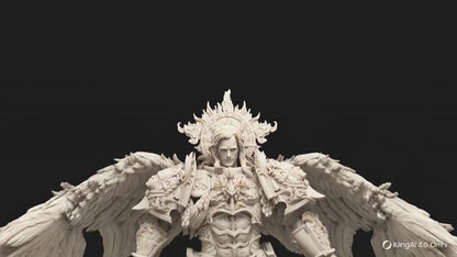 Armored Vampire Angel Leader Miniature – 3D Printed Tabletop Proxy Model