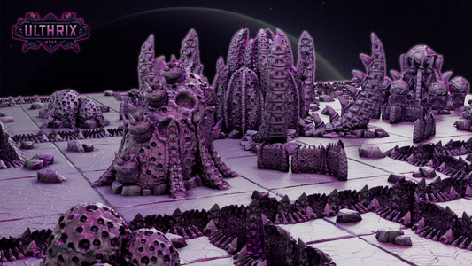Ulthrix Hive modular alien trench battlefield by Elderforge Games