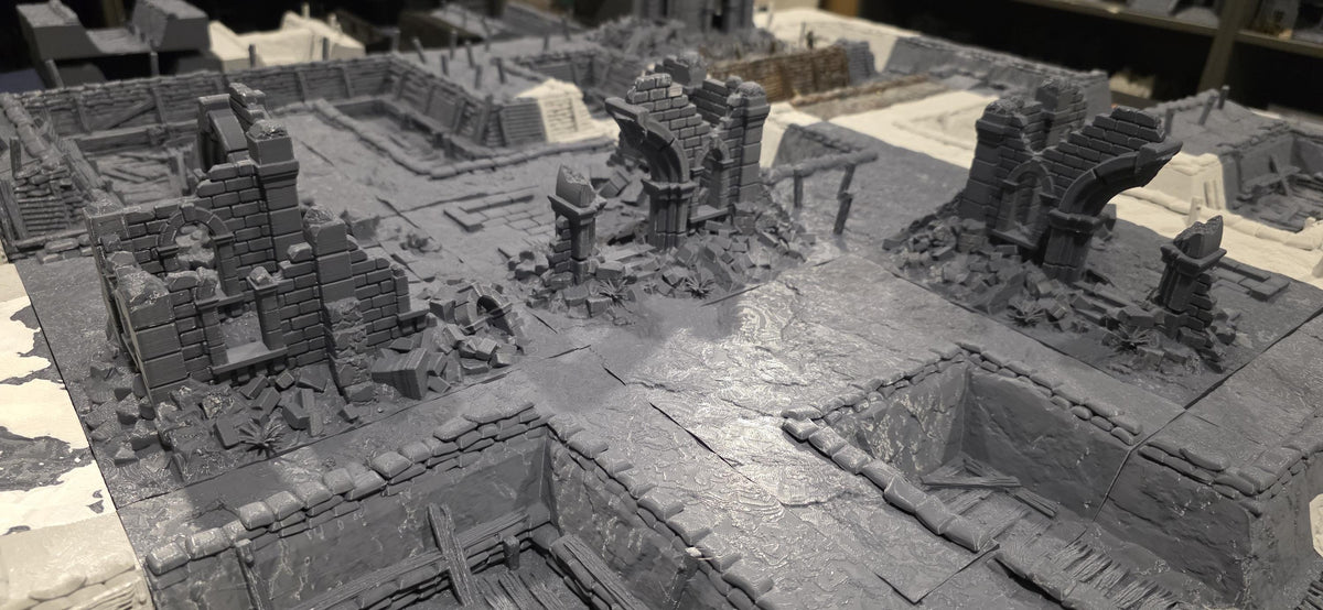 Golgotha Trenchline ruined city and trench board